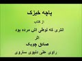 کتاب انتری که لوطی اش مرده بود اثر صادق چوبک داستان ششم پاچه خیزک راوی آرمان سلطان زاده