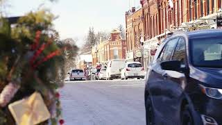 PP DEC 020 P | stock footage, small town main street, Christmas, winter, snow