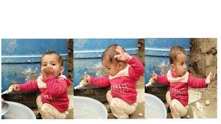 cute baby washing hands | funny baby washing plates | funny baby washing hair #shakeeltimes