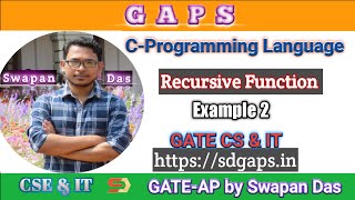 9. Recursive Function Example 2 I C Program | GATE C-Program