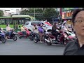 ベトナム•ホーチミンの帰宅ラッシュ混雑ぶり！ホンダ、ヤマハのバイク（スクーター）95%！motor bikes rush hour hochiminh city japan