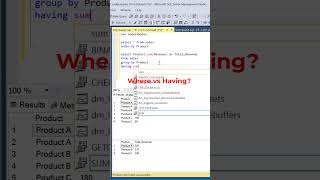 #SQL Where vs Having Difference? #datascience #programming #coding #sqltutorial