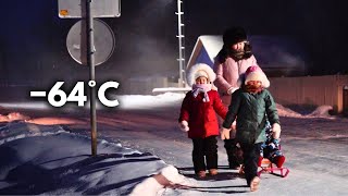 Going to Nursery in the Coldest Village on Earth (−64°C, −84°F) Yakutia, Siberia