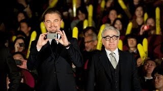 Leonardo DiCaprio takes selfies at Wolf Of Wall Street premiere in Tokyo