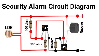 LDR Security Alarm Circuit Diagram