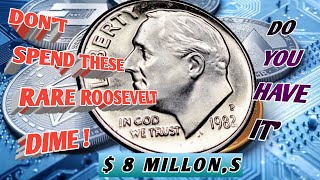 DO YOU HAVE THESE TOP MOST VALUABLE 1982  P ONE ROOSEVELT DIME COIN WORTH MONEY