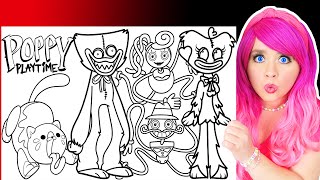 Coloring Poppy Playtime Huggy Wuggy, Kissy Missy, Daddy Long Legs, Mommy Long Legs Coloring Pages
