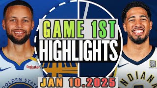 Golden State Warriors VS Indiana Pacers Game 1st Highlights Jan 10,2025 NBA Season 2024-25