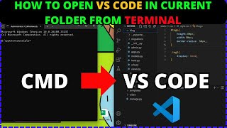 How to Open VS Code in Current Folder using Command Prompt| 3 different ways to open vs code #vscode