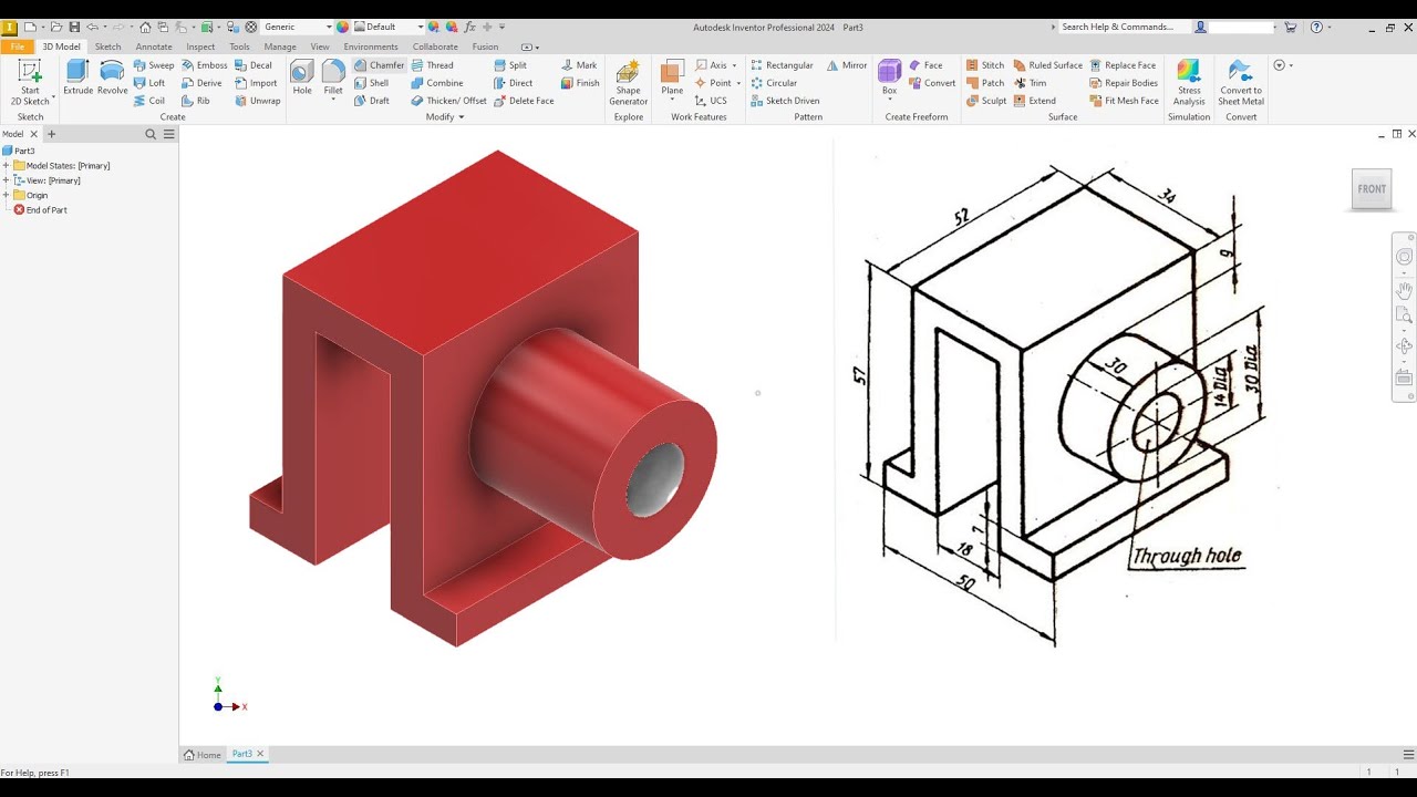 Autodesk Inventor Tutorial 28 Youtube