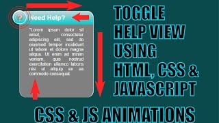 How to Create Toggle Help Button using CSS and JavaScript | JavaScript Tutorial