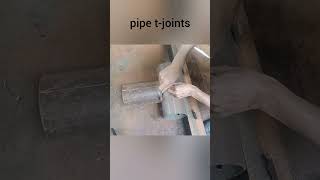 how to make a pipe t-joint manually #weldingtipsandtricks #welder #pipeline #experiment