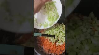 How to get kids to HAPPILY eat celery and carrots! Tasty and colorful Malayalee thoran idea.