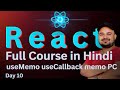 Day 10 : useMemo useCallback ProviderContext CustomHooks - React Full Course for Beginners  #reactjs
