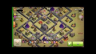 th9テンプレ気味配置！アチャクイ無しハイブリッド！失敗も織り込み済み！対空砲3本をラヴァ3体で攻略！【クラクラ】【あつき】