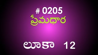 #TTB Luke లూకా 12  (#0205) Telugu Bible Study Premadhara