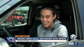 Okeechobee Co. Schools offers free parking permits to students with 3.5 GPA