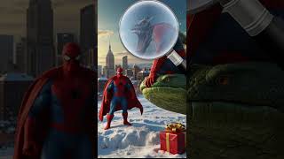 Spiderman   superhero  and brother  or flying demon on snake