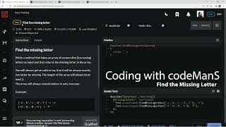 Codewars 6 kyu Find the Missing Letter Javascript