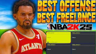 THE BEST OFFENSE FREELANCE \u0026 PLAYBOOK SCHEME IN NBA 2K25! BEST SETTINGS! TIPS \u0026 TRICKS!