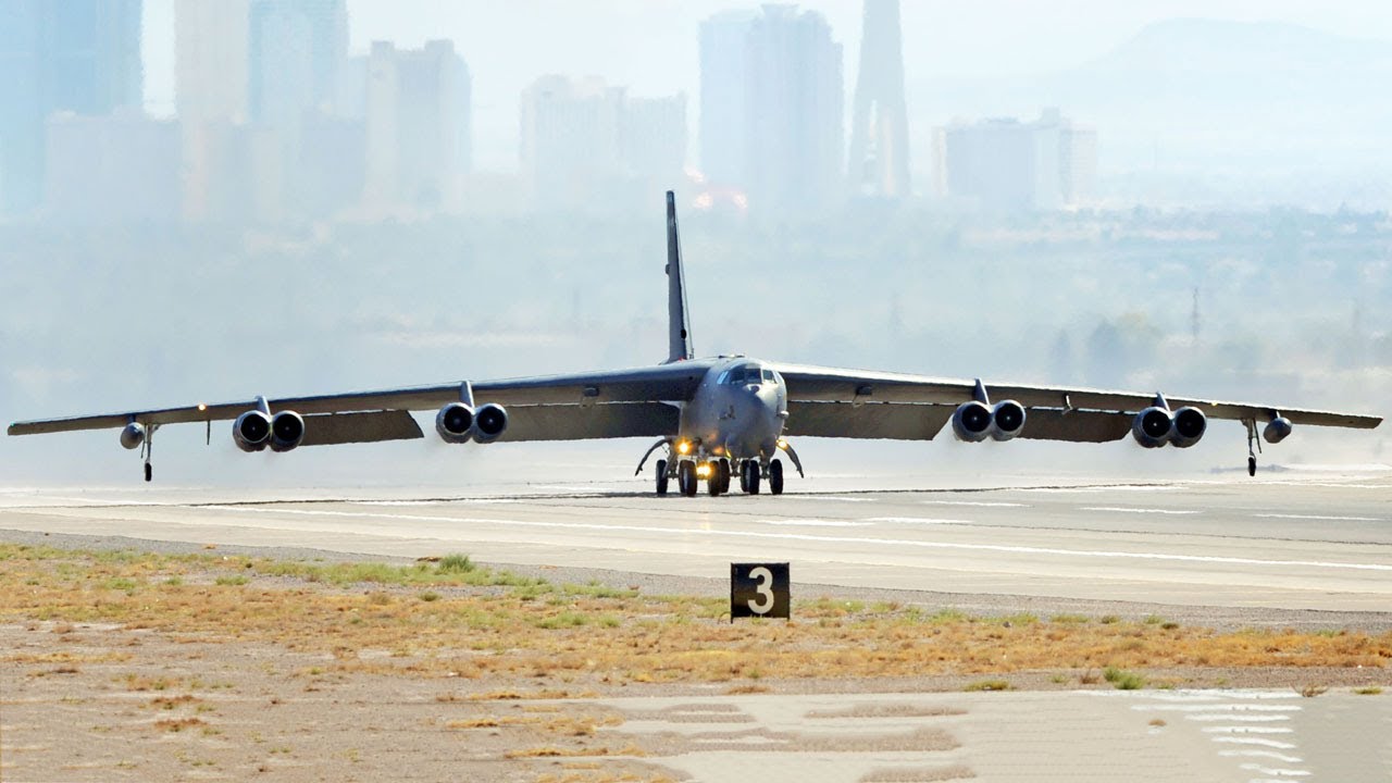 B-52 Stratofortress Take Off And Landing U.S. Air Force - YouTube