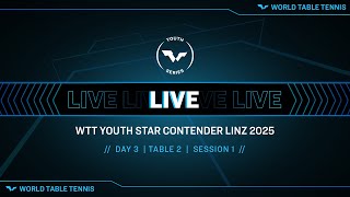 LIVE! | T2 | Day 3 | WTT Youth Contender Linz 2025 | Session 1