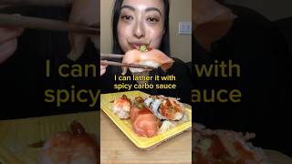 Best spicy sushi combo #sushi #spicy #buldak #mukbang #asmr #youtubeshorts #shorts #viral #simple