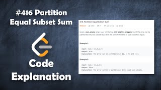 Partition Equal Subset Sum | Live Coding with Explanation | Leetcode - 416
