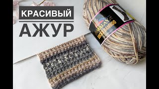 Только лицевые петли узор спицами