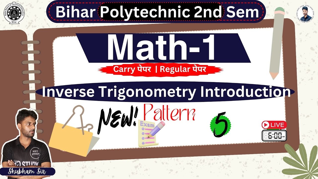 Bihar Polytechnic 2nd Semester Math-1|Inverse Trigonometry Introduction ...