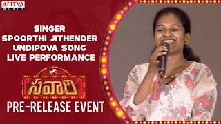 Singer Spoorthi Jithender  Undipova Song Live Performance @ Savaari Pre Release Event