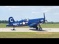 corsair crazy thunder over michigan 2019 11 f4u and fg 1d corsairs taxi back from flight