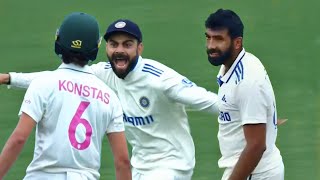 Virat Kohli and Jasprit Bumrah aggresive celebration in front of Sam Konstas after argument