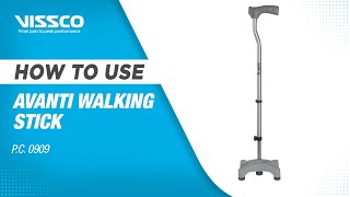 How to Assemble and Use a  Vissco Avanti L Shape Quadripod Walking Stick