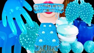 ASMR BLUE FOODS *EDIBLE HAND JELLY, CUP, HONEYCOMB, JEWELRY CANDY, FRUIT JELLY 파란색 먹방 EATING MUKBANG