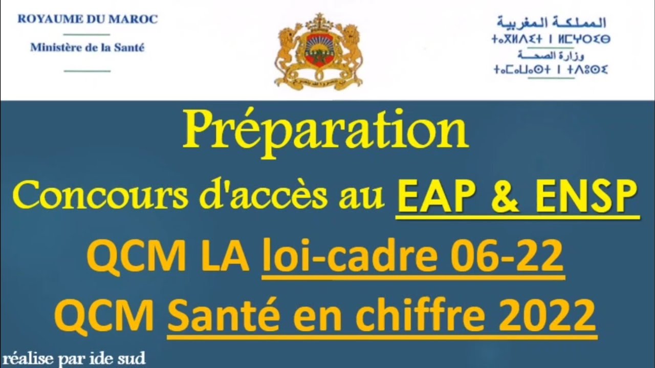 QCM En Loi-cadre 06-22 Et QCM Santé En Chiffres 2022 Préparation ...