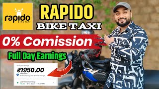 Rapido Bike Taxi Earnings🤑 0% Comission के साथ कितना कमा सकते? #deliveryjob #rapido #biketaxi