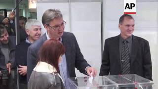 Serbian PM Vucic votes in election