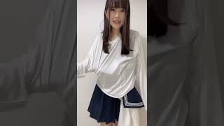 ノーカットで制服に着替えてみた。。