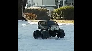 Video of running on the snow the day after the heavy snow warning at Tamiya lunch box