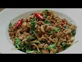 eng sub กะเพราหมูสับ สูตรไม่เผ็ดแต่เข้มข้น stir fried minced pork with basil leaves ガパオ