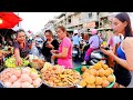 Best Cambodia Street Food - Sour Fruit, Noodles, Yellow Pancake, Snacks, & More at Local Market