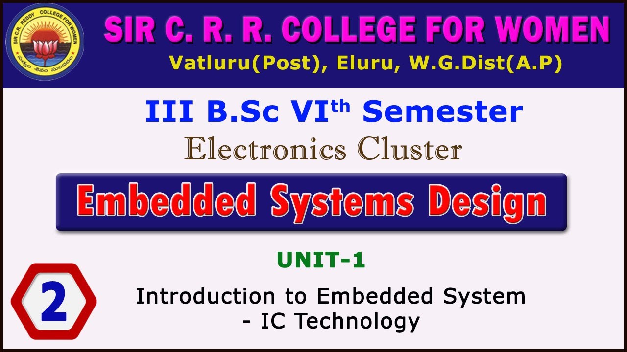 2. BSc 3/6 - Embedded Systems - Unit1- Introduction To Embedded Systems ...