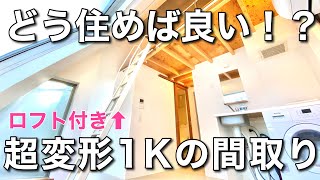 【変わった間取り】住むのが楽しい居住空間⁉︎ロフト付きの1Kを内見！