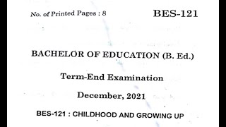 BES-121 IMPORTANT QUESTIONS AND solved assignment 2022 |ignou bed solved assignment2022 BES ALL B.ED