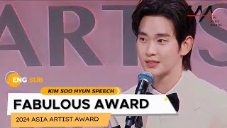 [ENG SUB] KIM SOO HYUN Wins the FABULOUS AWARD | 2024 Asia Artists Award