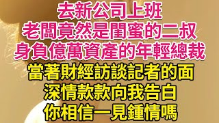 去新公司上班，老闆竟然是閨蜜的二叔，身負億萬資產的年輕總裁，當著財經訪談記者的面，深情款款向我告白，你相信一見鍾情嗎。| 琉璃故事匯 | 書屋 | 說書人