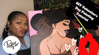 Valentine’s Day Paint & Sip At Home | Date Night | Painting Tutorial