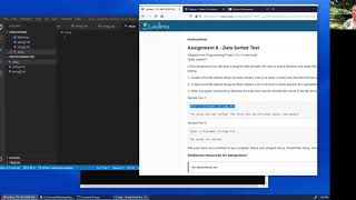 Python Sorted Words Test using Visual Studio Code