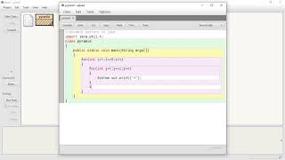 BlueJ Environment Java Programming - Class 9 ICSE Program for Pyramid generation